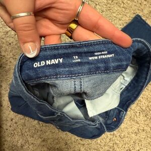 Old Navy Women's High-Rise Wow Straight Jeans - Blue Long inseam